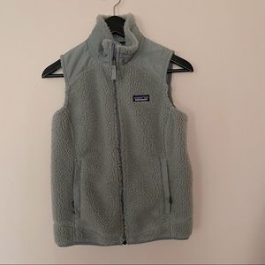 Patagonia Gray Fleece Vest with High Collar